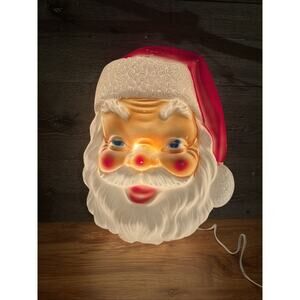 Vintage EMPIRE BLOW MOLD SANTA CLAUS FACE CHRISTMAS light up door hang 17"